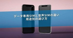 データ専用SIMと音声SIMの違い｜用途別の選び方
