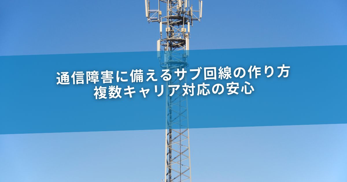 通信障害に備えるサブ回線の作り方｜複数キャリア対応の安心